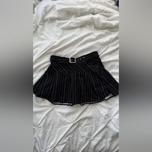 Black Pinstripe Skirt